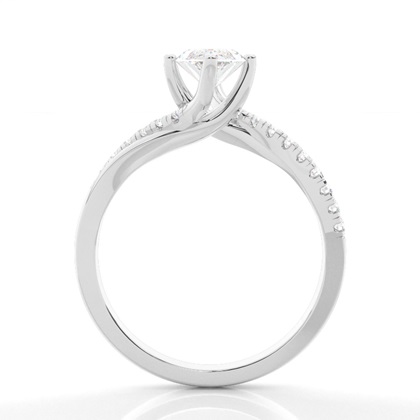 Prong Round Side Stone Diamond Engagement Ring