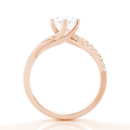 Prong Round Side Stone Moissanit Verlobungsring