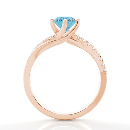 Topas-Seitenstein-Verlobungsring In Krappenfassung