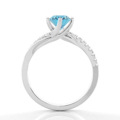 Topas-Seitenstein-Verlobungsring In Krappenfassung