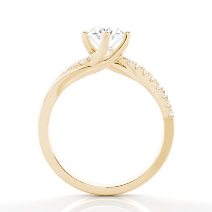 Prong Round Side Stone Diamond Verlobungsring