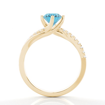 Topas-Seitenstein-Verlobungsring In Krappenfassung