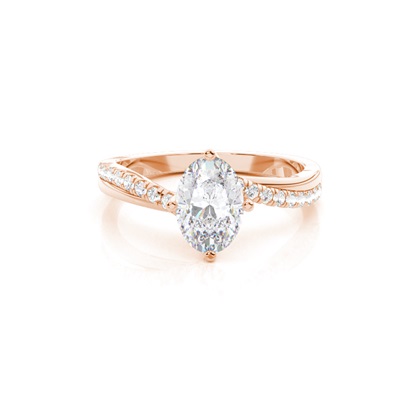 Prong Round Side Stone Moissanite Engagement Ring