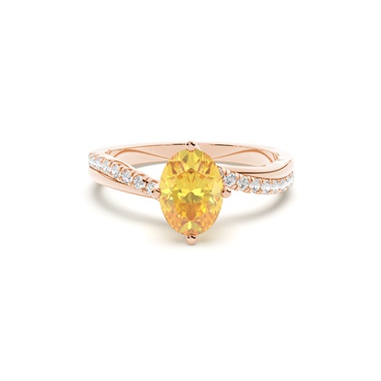 Yellow Diamond Side Stone Engagement Ring