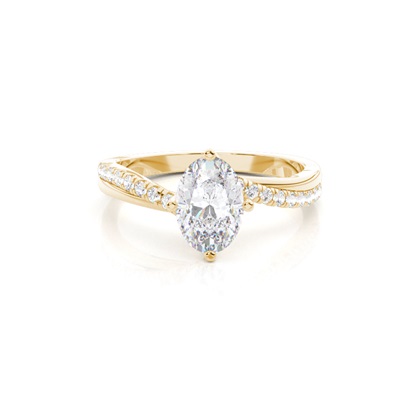 Prong Round Side Stone Moissanite Engagement Ring