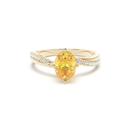 Yellow Diamond Side Stone Engagement Ring