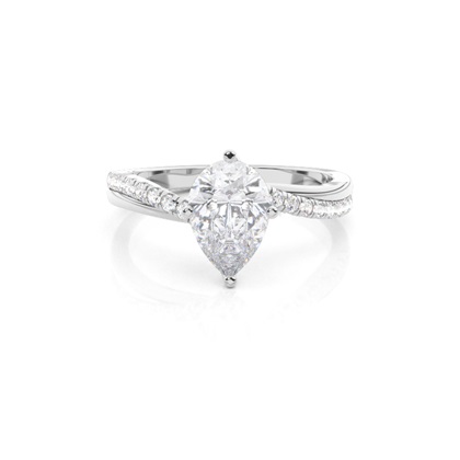 Prong Round Side Stone Moissanite Engagement Ring