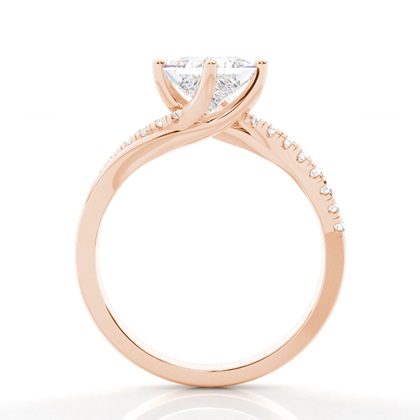 Rose Gold Side Stone Diamond Rings
