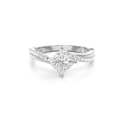 Princess Twisted Diamond Engagement Rings