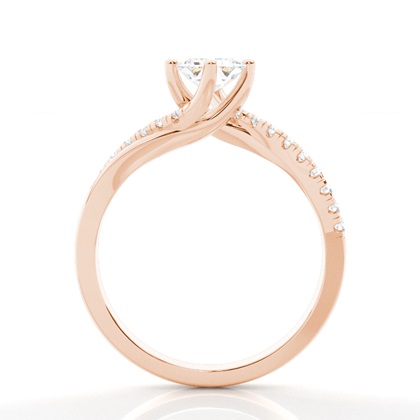 Prong Round Side Stone Diamond Verlobungsring