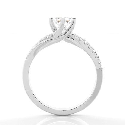 Radiant Platinum Side Stone Diamond Rings