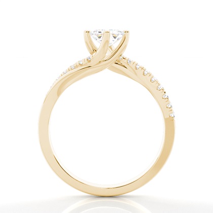 Prong Round Side Stone Diamond Verlobungsring