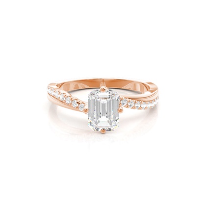 Radiant Rose Gold Side Stone Diamond Rings