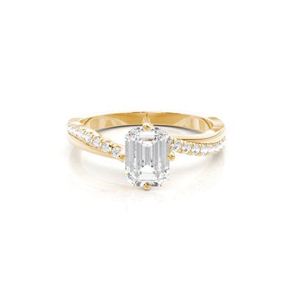 Yellow Gold Side Stone Diamond Rings