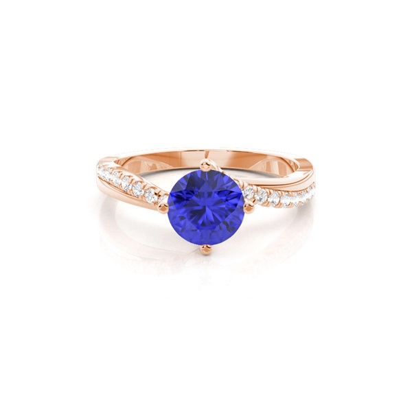 Prong Setting Tanzanite Side Stone Engagement Ring