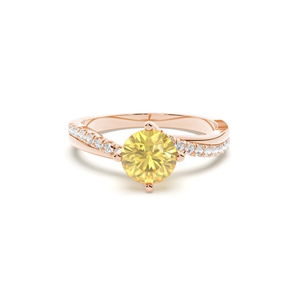 Rose Gold Yellow Diamond Engagement Rings 
