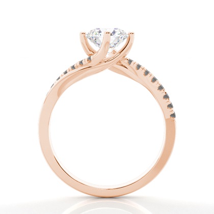 Prong Set Side Stone Engagement Black Diamond Ring