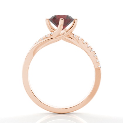 Granat Seitenstein Verlobungsring In Krappenfassung
