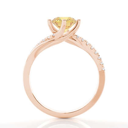 Yellow Diamond Side Stone Engagement Ring