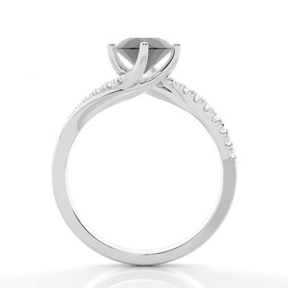 Krappen-Set Seitenstein-Verlobungsring mit schwarzem Diamant