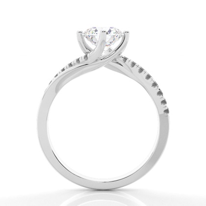 Prong Set Side Stone Engagement Black Diamond Ring