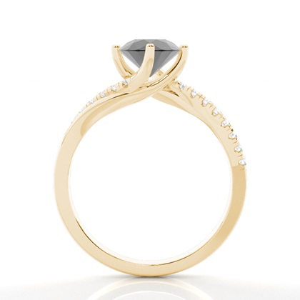 Yellow Gold Side Stone Diamond Engagement Rings