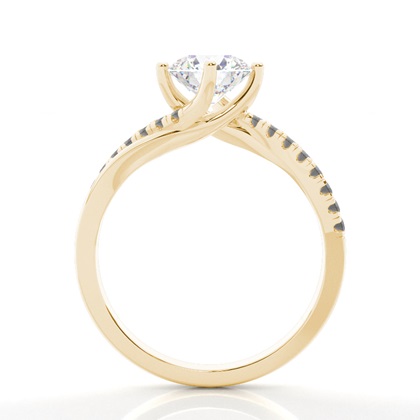 Prong Set Side Stone Engagement Black Diamond Ring