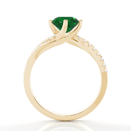 Smaragd-Seitenstein-Verlobungsring In Krappenfassung