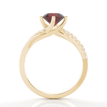 Prong Setting Garnet Side Stone Engagement Ring