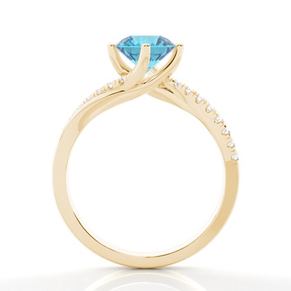 Topas-Seitenstein-Verlobungsring In Krappenfassung