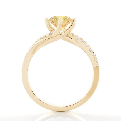 Yellow Diamond Side Stone Engagement Ring