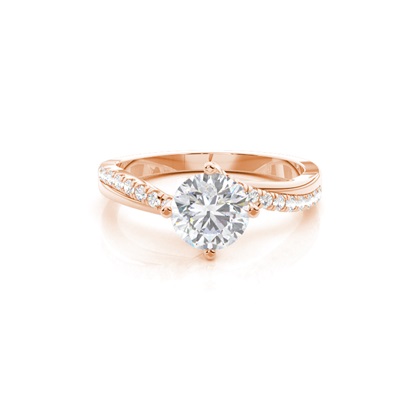 Rose Gold Twisted Diamond Engagement Rings
