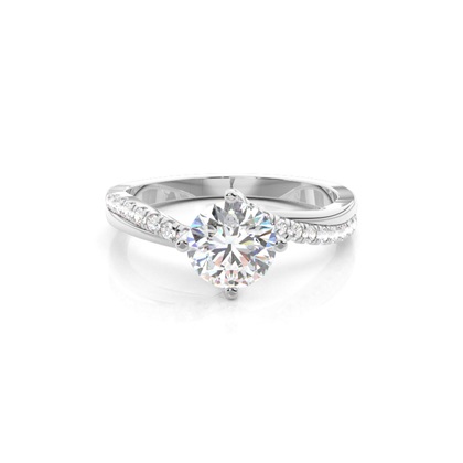 Prong Round Side Stone Diamond Ring