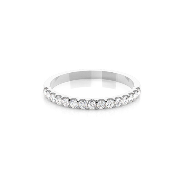 Prong Setting Half Eternity Diamond Ring