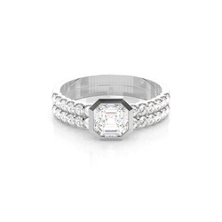 Weißgold Braut Set Diamant Verlobungsring