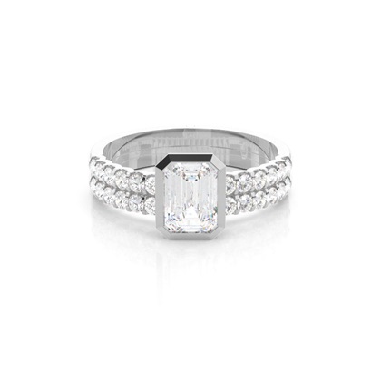 Emerald Bridal Set Diamond Engagement Rings