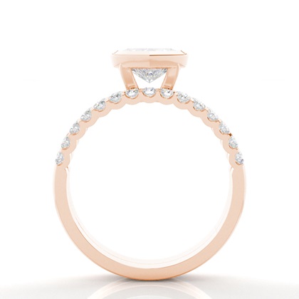 Heart Rose Gold Bridal Set Engagement Rings