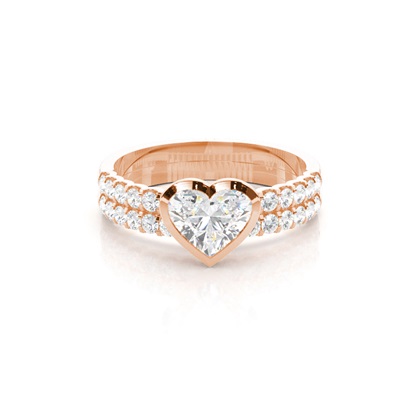 Rose Gold Bridal Set Diamond Engagement Rings