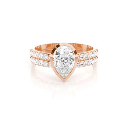 Pear Bridal Diamond Engagement and Wedding Ring Sets