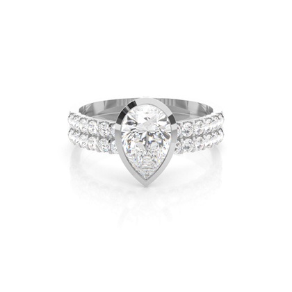 Pear Bridal Diamond Engagement and Wedding Ring Sets