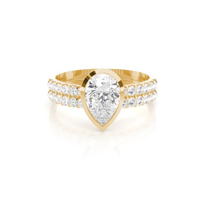 Pear Bridal Diamond Engagement and Wedding Ring Sets
