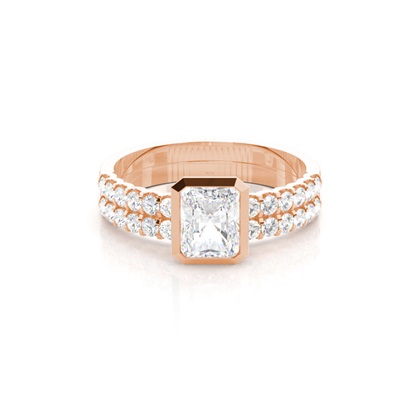 Rose Gold Bridal Set Diamond Engagement Rings