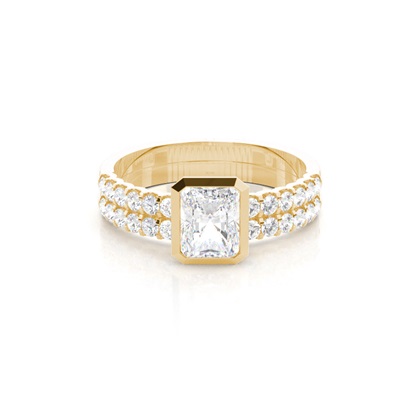 Yellow Gold Bridal Set Diamond Engagement Rings