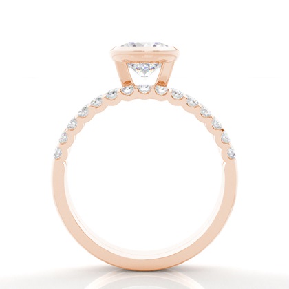 Rose Gold Bridal Set Diamond Engagement Rings
