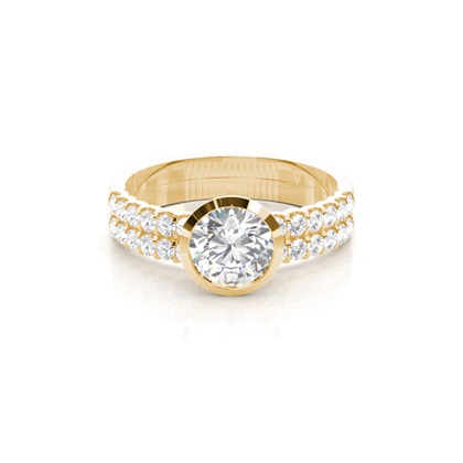 Yellow Gold Bridal Set Diamond Engagement Rings