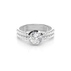 Weißgold Braut Set Diamant Verlobungsring
