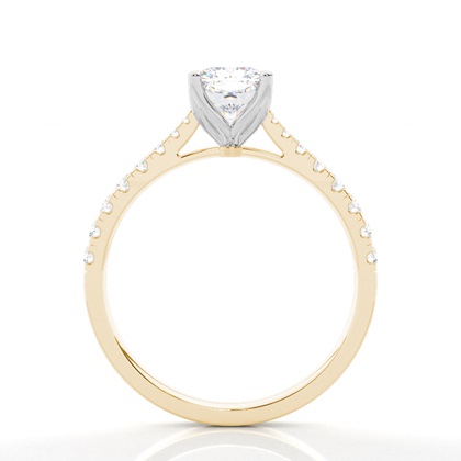 Prong Set Round Side Stone Diamond Engagement Ring