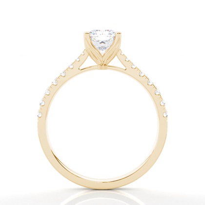 1.00 Carat Gelbgold Seitensteine Verlobungsringe