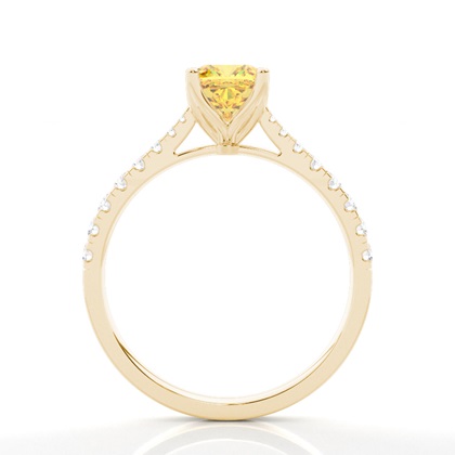 Yellow Diamond Side Stone Engagement Ring