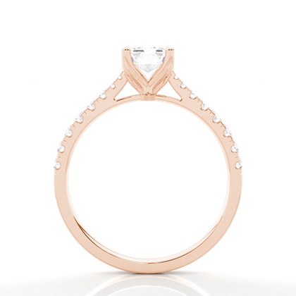 Zinken Set runde Seite Stein Diamant Verlobungsring